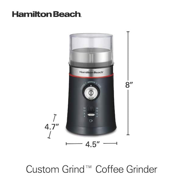 Hamilton Beach 80396RC Gray Custom Grind Coffee Grinder, Removable  Stainless Steel Chamber, Gray 