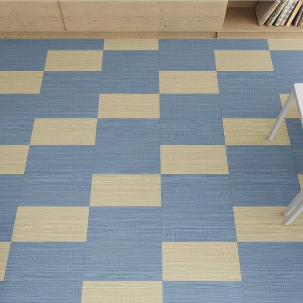 Lucida USA (Sample) FabCore Burnt Block Brown Patterned Look 28-mil Waterproof Glue Down Vinyl Tile