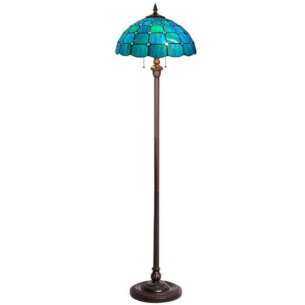 VINPLUS 62 in. Dark Bronze Tiffany Floor Lamp Antique Style