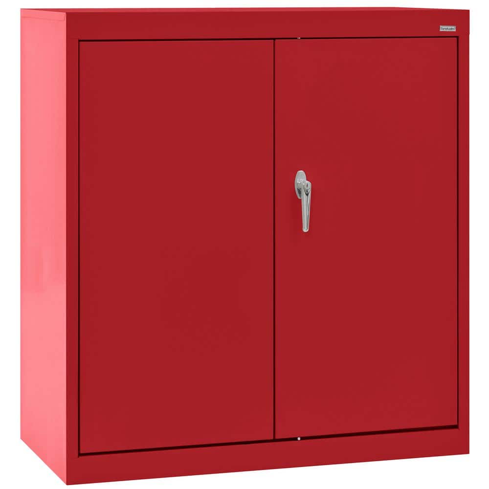 Sandusky Classic Series ( 36 in. W x 36 in. H x 18 in. D ) Steel Counter Height Freestanding Cabinet in Red -  CA21361836-01