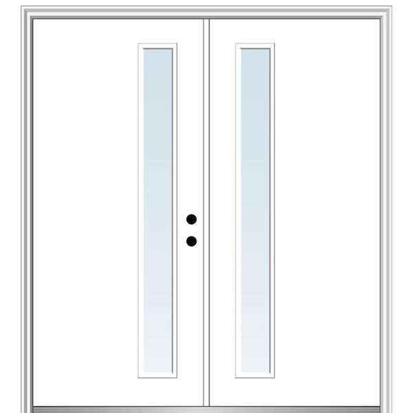 MMI DOOR Viola 60 in. x 80 in. Left-Hand Inswing 1-Lite Clear Low-E Primed Fiberglass Prehung Front Door on 4-9/16 in. Frame
