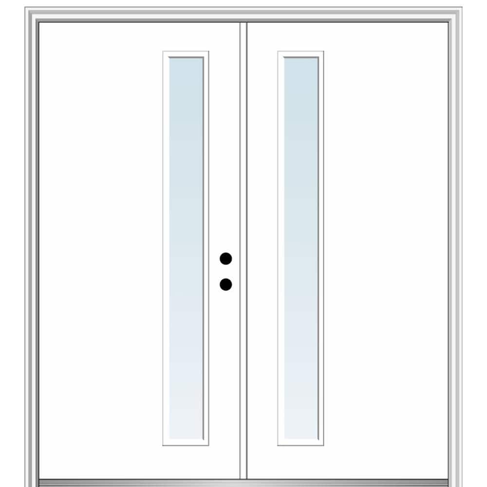 Viola 64 in. x 80 in. Left-Hand Inswing 1-Lite Clear Low-E Primed Fiberglass Prehung Front Door on 4-9/16 in. Frame price history on PriceWatchPro