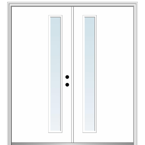 MMI Door Viola 72 in. x 80 in. Left-Hand Inswing 1-Lite Clear Low-E Primed Fiberglass Prehung Front Door on 4-9/16 in. Frame
