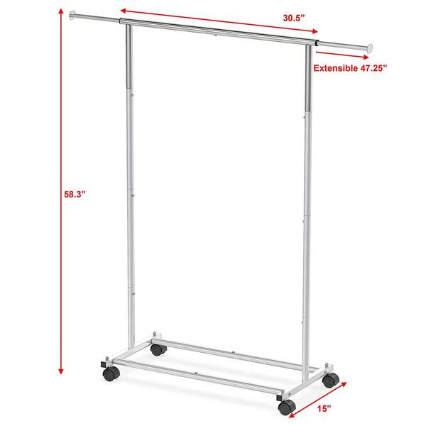 Extendable Foldable Heavy Duty Clothing Rack with Hanging Rod