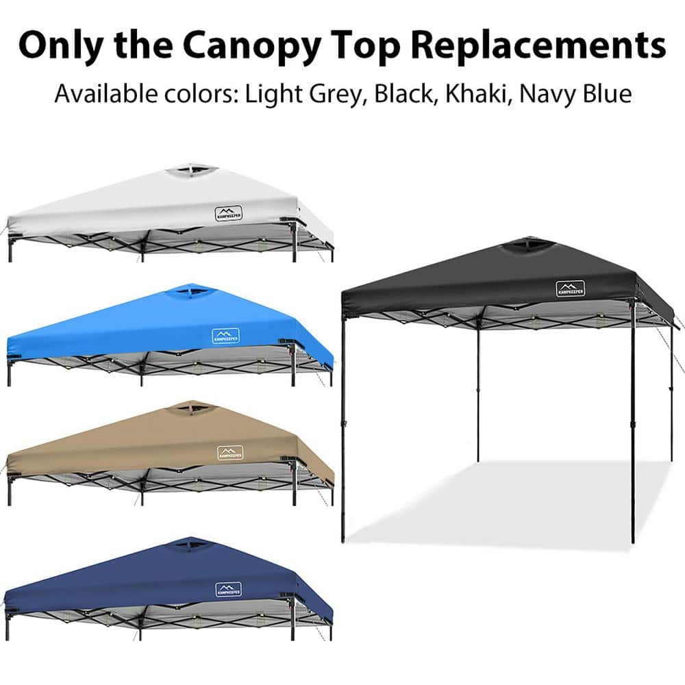 Black 10x10 Polyester Pop-Up Canopy Tent Top with Air Vent