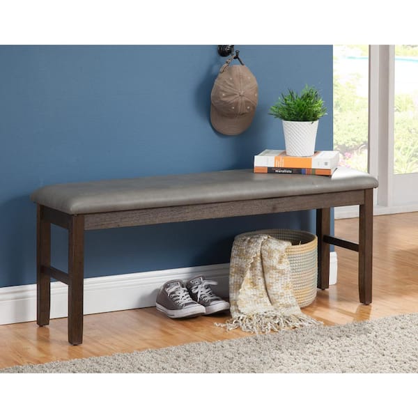 Emery wood and store upholstered bench