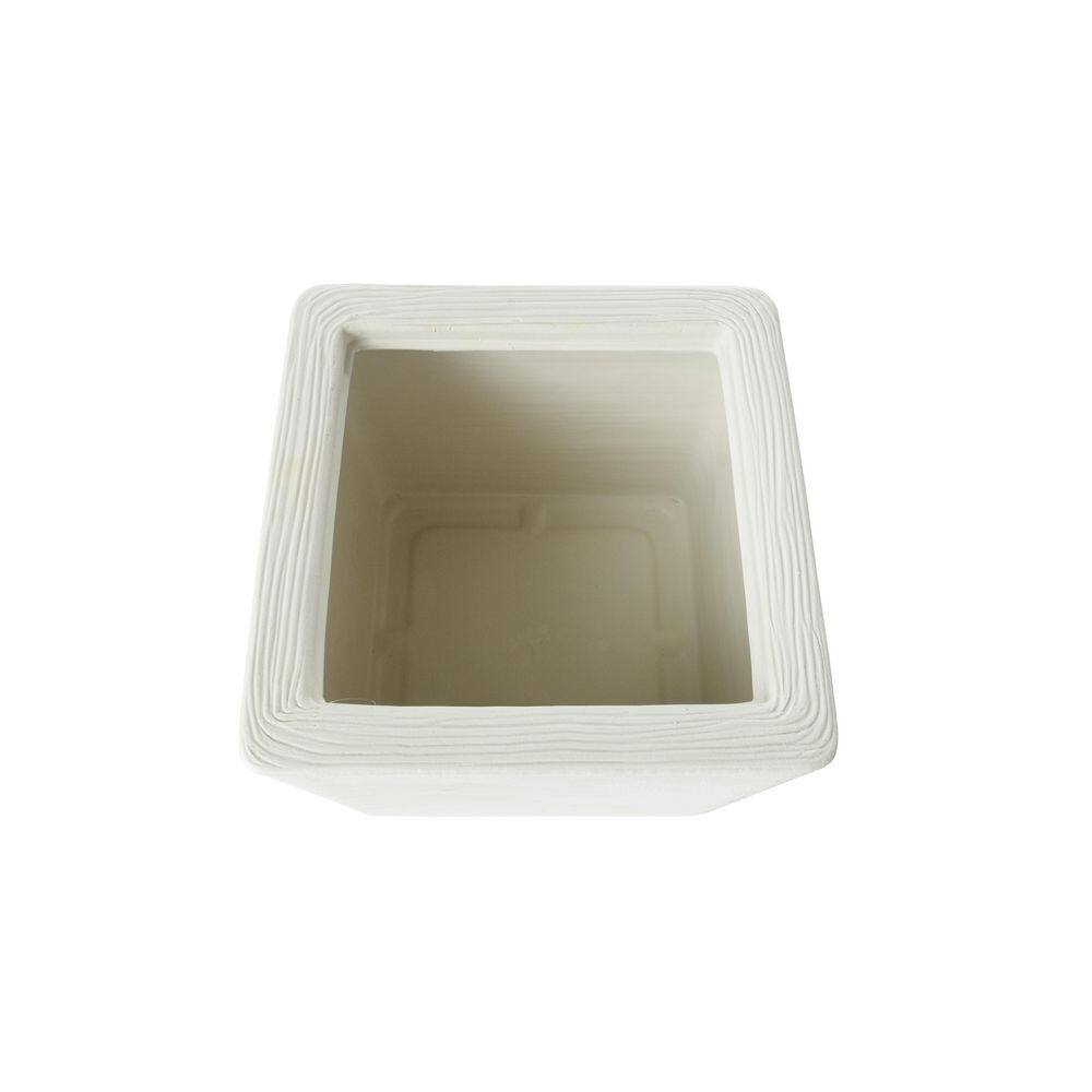 Pearl White Square Resin Indoor/Outdoor Planter, 14"