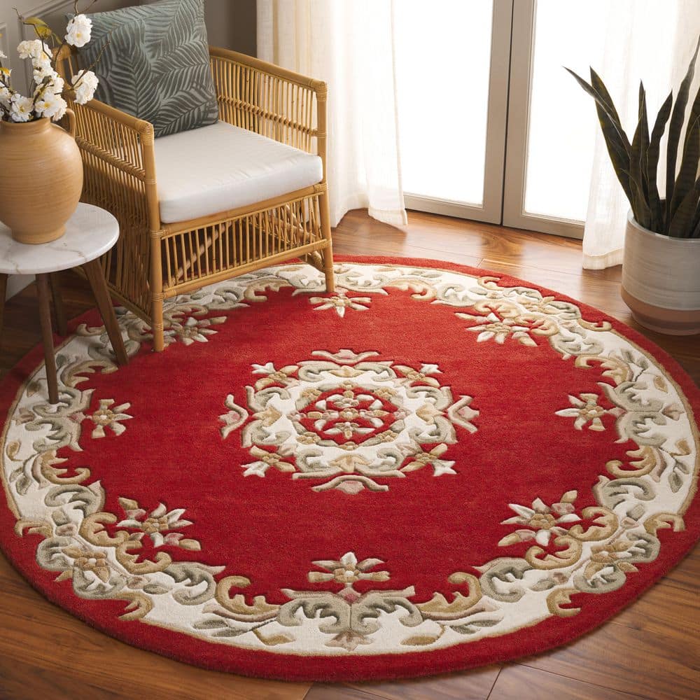 Aubusson 6 ft. x 6 ft. Round Rust/Ivory Traditional Medallion Area Rug price history on PriceWatchPro