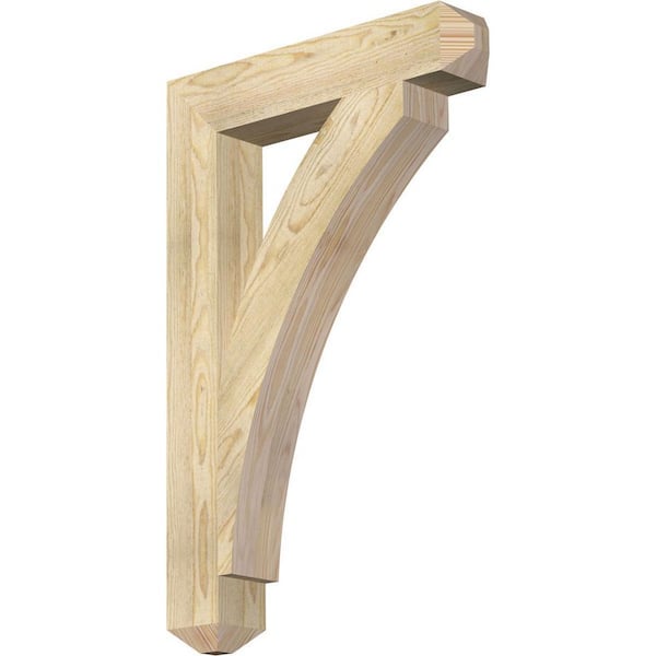 Ekena Millwork 4 in. x 34 in. x 22 in. Douglas Fir Thorton Craftsman Rough Sawn Bracket