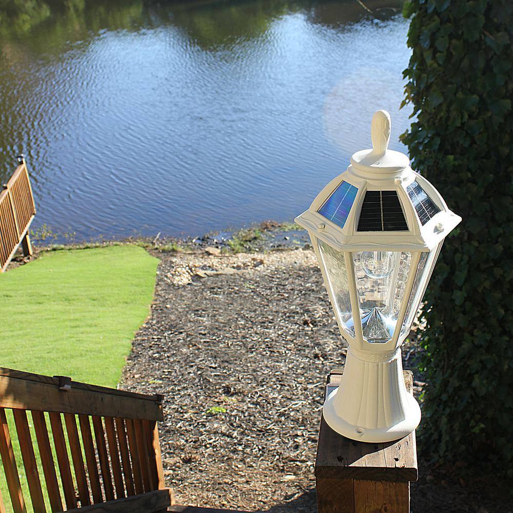 White Solar LED Outdoor Post Light with Multiple Mounting Options