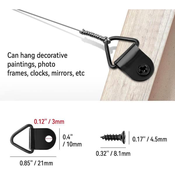 Adrinfly Black Small Triangle Ring Picture Hangers with 8 mm