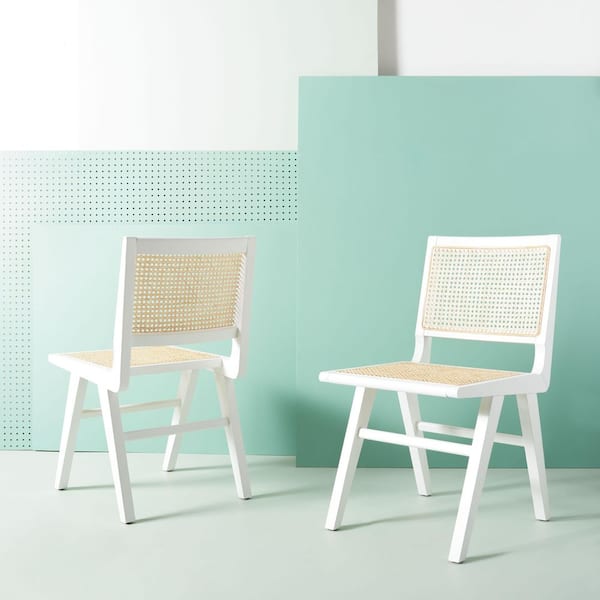 Hattie White/Natural Hattie French Cane Dining Chair (Set of 2)