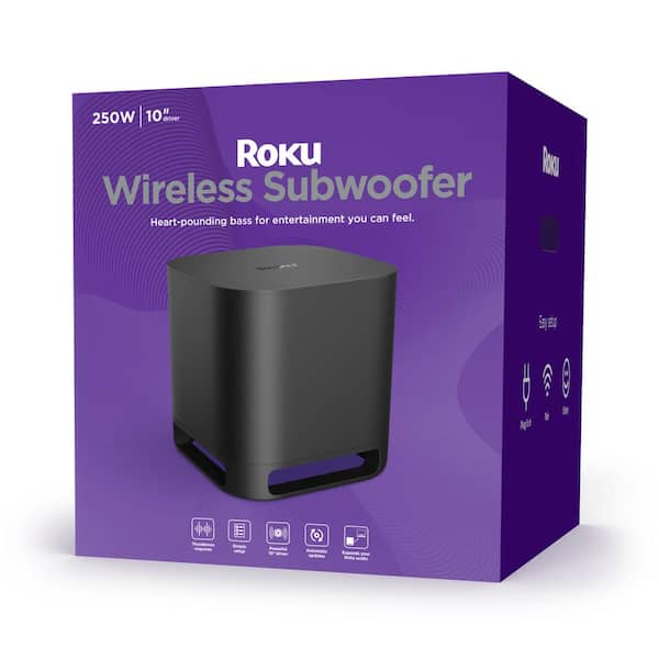 Roku Wireless Subwoofer for Roku TV Surround Sound System in Black