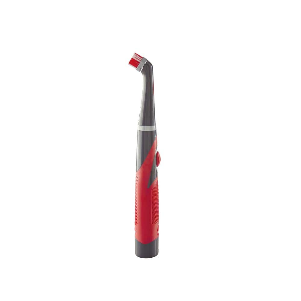 Gray and Red Cordless Electric Power Scrubber with Grip Handle