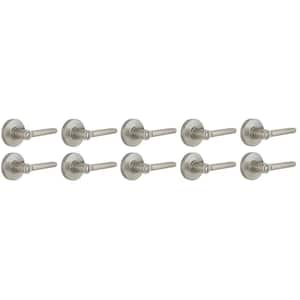 Tonebridge Satin Nickel Bed/Bath Door Lever with Round Rose 10-Pack