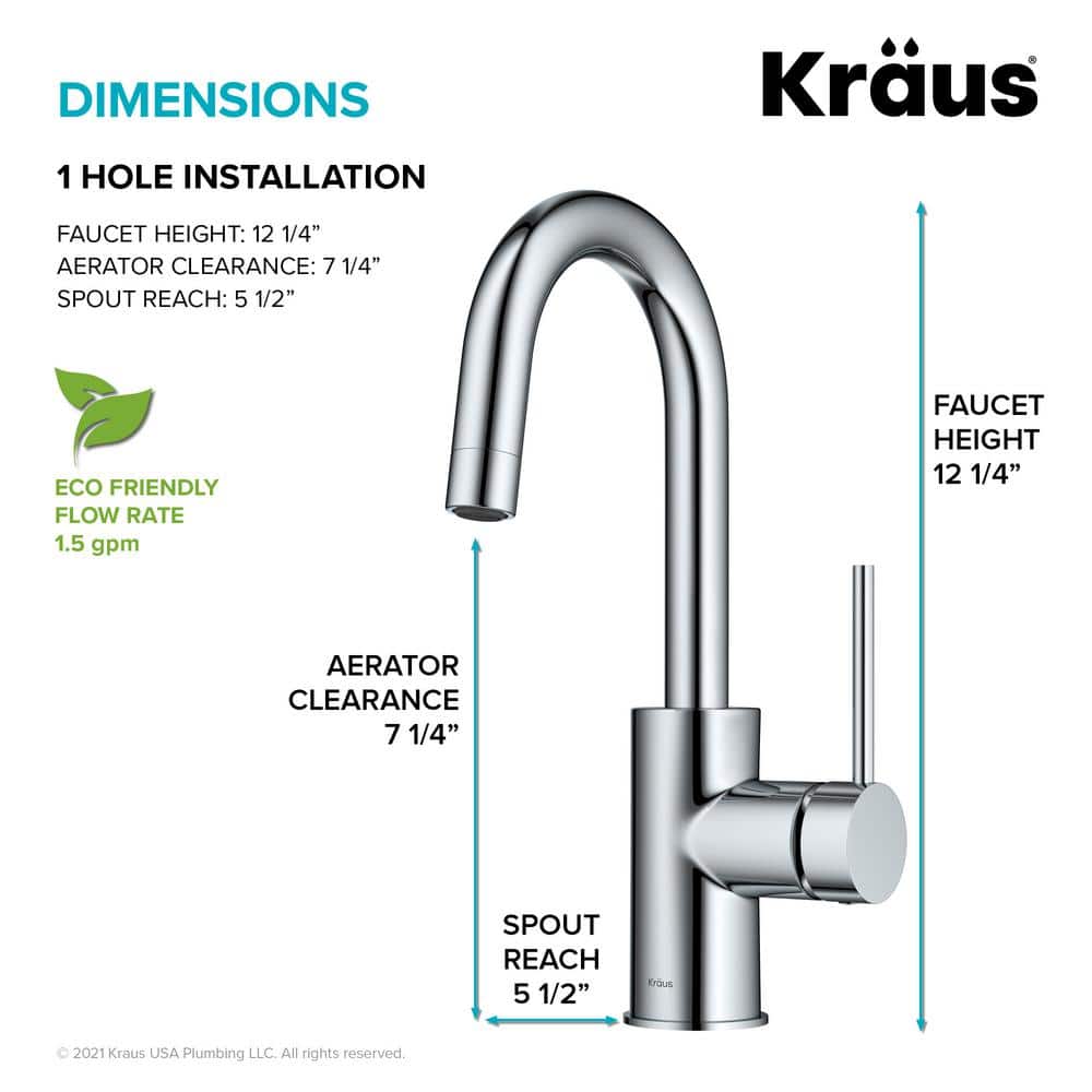Chrome Single Handle Deck Mounted Bar Faucet
