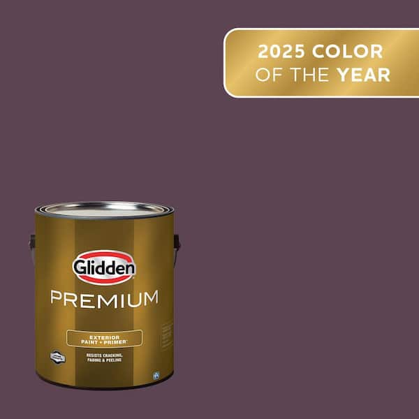 Glidden Premium 1 gal. PPG1046-7 Purple Basil Satin Exterior Latex Paint