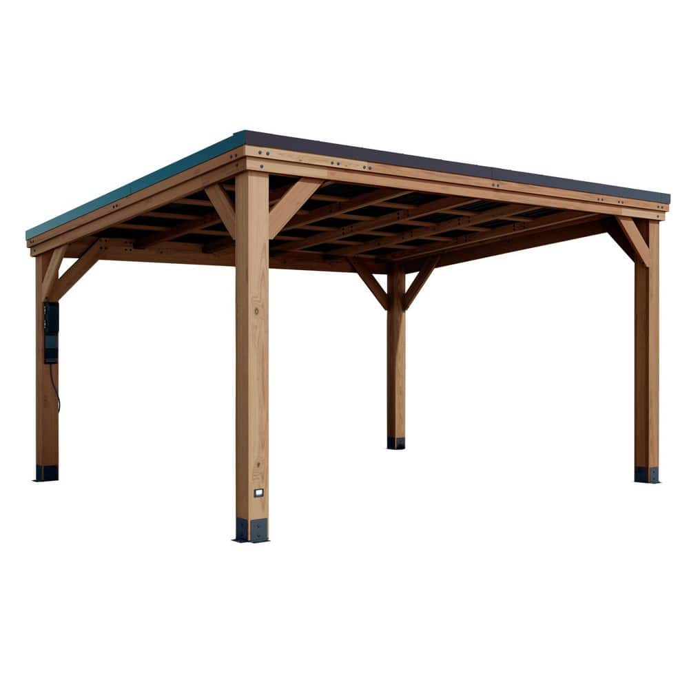 Arcadia 14'x12' Cedar Wood Gazebo with Galvanized Steel Roof