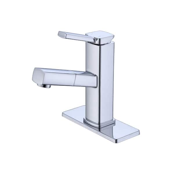 Staykiwi Single Handle Single Hole Bathroom Faucet with Supply line Included in Chrome