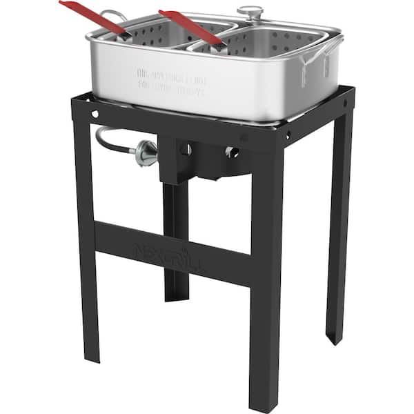 HIGH PERFORMANCE COOKERS 18 qt. Fish Fryer and Brazier Powered Pot with  Basket, Lid, 6 in. Banjo Burner, Built-in Stand and 10 PSI Regulator  PWFRBR-VLV025 - The Home Depot