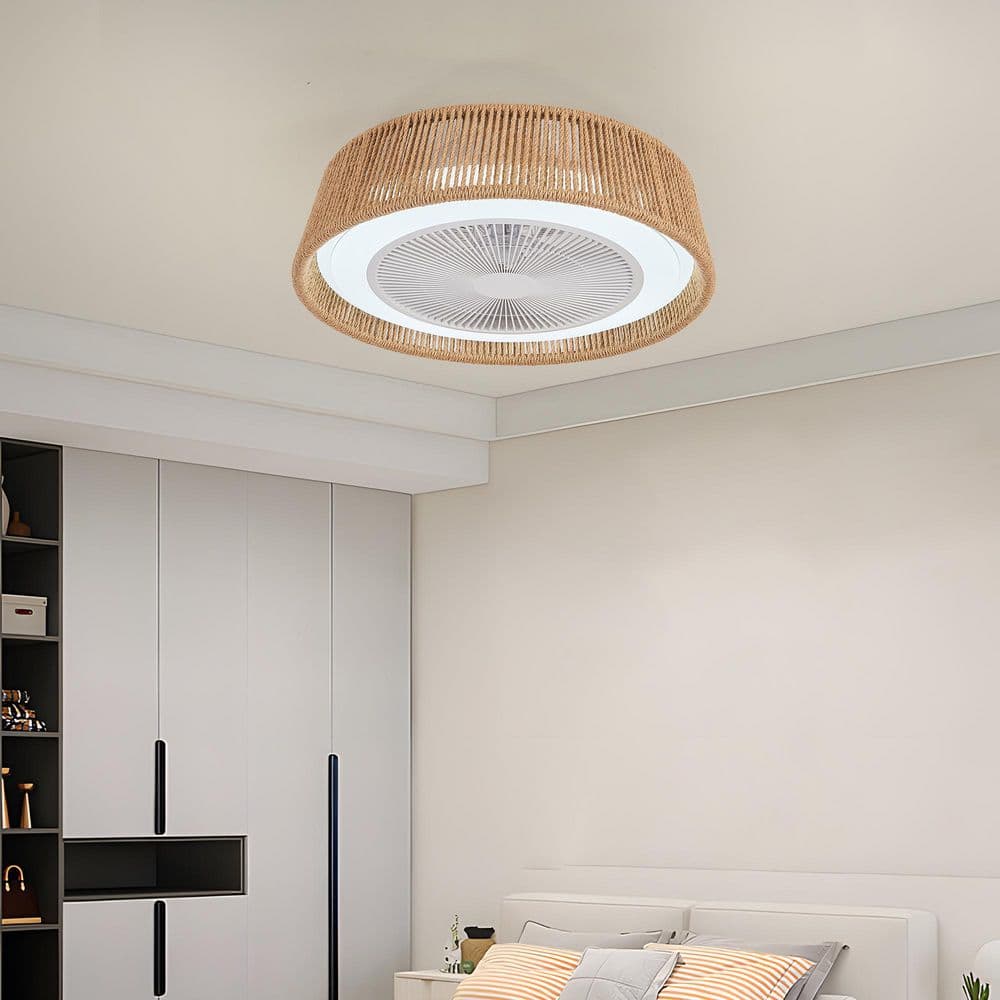 21 in. Modern Rustic Reversible DC Semi-Flush Mount Ceiling Fan with Remote Control LED RGB Mood Lighting price history on PriceWatchPro