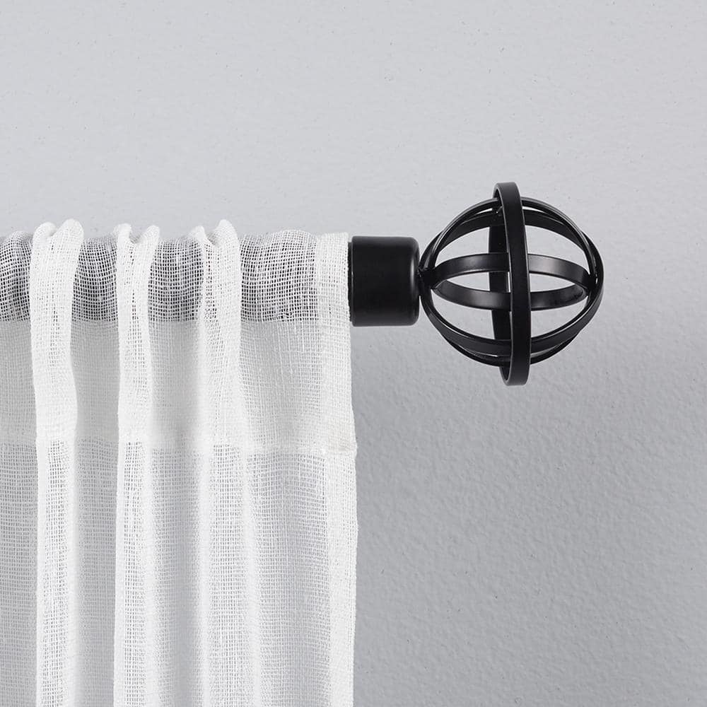 Jetson Matte Bronze Adjustable Iron Curtain Rod with Cage Finial