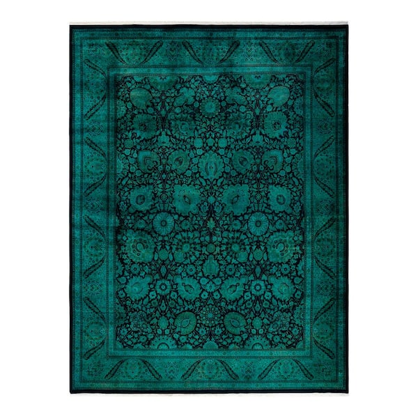 Fine Vibrance Green 8 ft. x 10 ft. Solid Wool Indoor Area Rug
