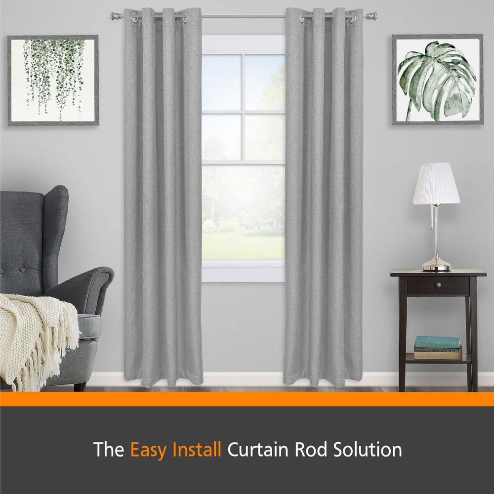 Pewter Telescoping Metal Curtain Rod with Decorative Finials, 36-66 inches