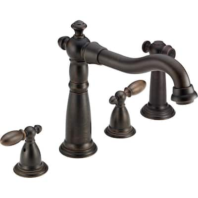 Delta Victorian 2-Handle Deck-Mount Roman Tub Faucet in Venetian Bronze ...