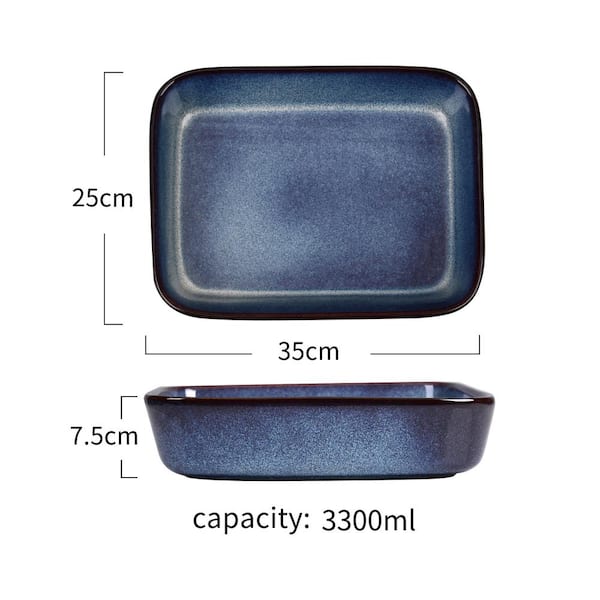 33x21.5x5.5cm vancasso Emma Glaze Stoneware Rectangular Earth Colour Oven Proof Dish Ideal for Lasagne/Pies/Casserole/Tapas 