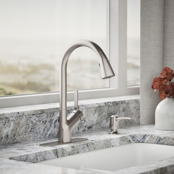 Setra Single-Handle Pull-Down Sprayer Kitchen Faucet in Vibrant Stainless