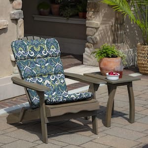 20 in. x 45.5 in. Sapphire Aurora Blue Damask Outdoor Adirondack Chair Cushion