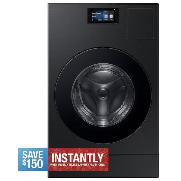 5.3 cu. ft. Bespoke Ultra Capacity Vented All-in-One Washer Dryer Combo with Electric Dryer and AI Home in Brushed Black