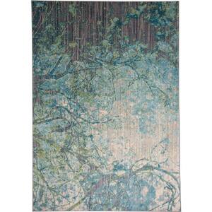 Arsene Capri Blue/Yellow 4 ft. x 6 ft. Abstract Polyester Area Rug