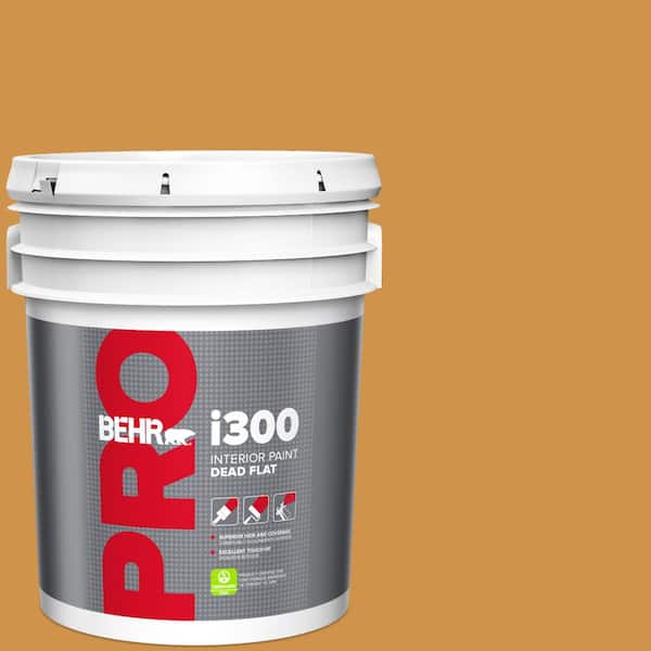 BEHR PRO 5 gal. #M260-6 Sweet Mustard Dead Flat Interior Paint