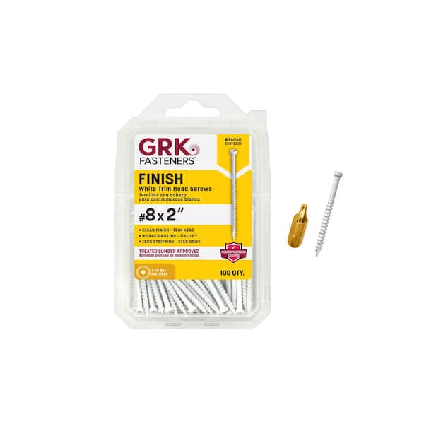 White - Trim Head - Wood Screws - The Home Depot