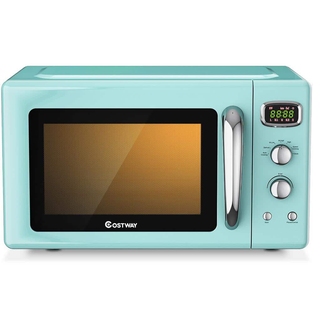 Costway Retro 0.7 cu. ft. Countertop Microwave in Green with Timer Child  Lock and LED Display-700 W EP23853GN - The Home Depot