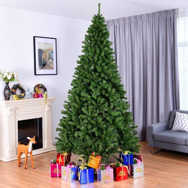 Costway 5,6,7,8,9Ft Artificial Pencil Christmas Holiday New Year Tree Slim Green 