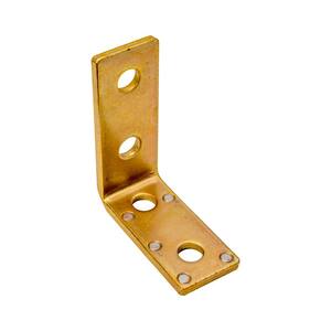 4-Hole 90-Degree Angle Strut Bracket - Strut Fitting - Gold Galvanized with Magnets