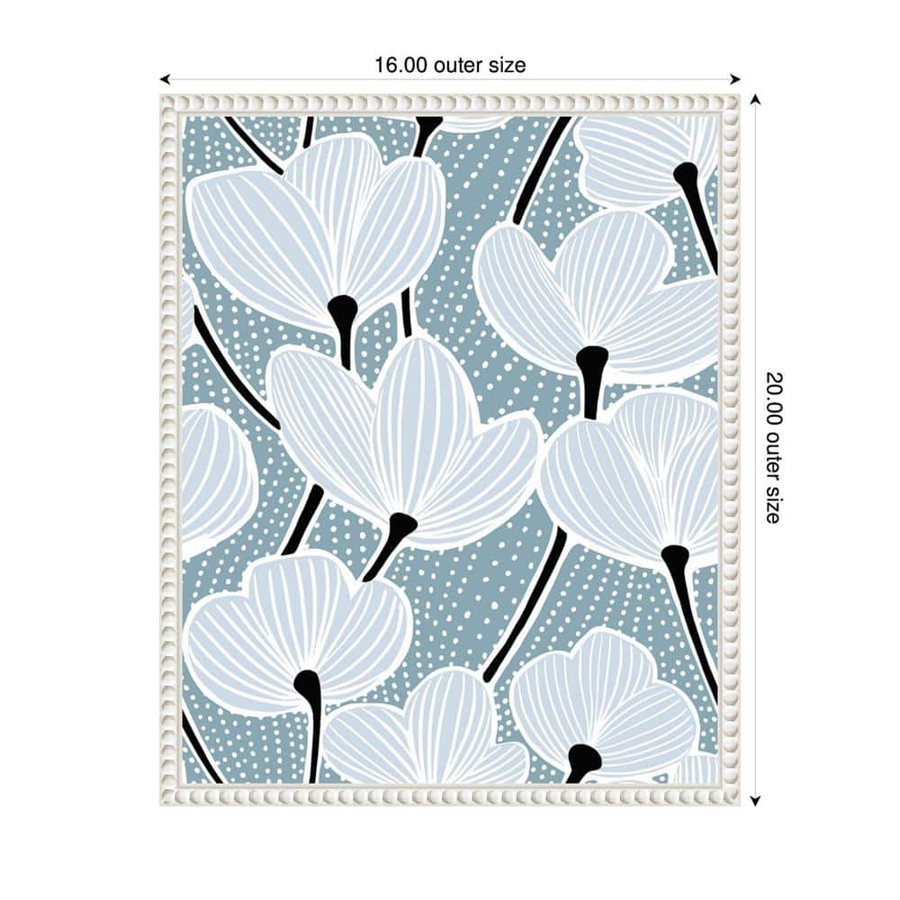 Modern Poppy I White and Blue Canvas Wall Art