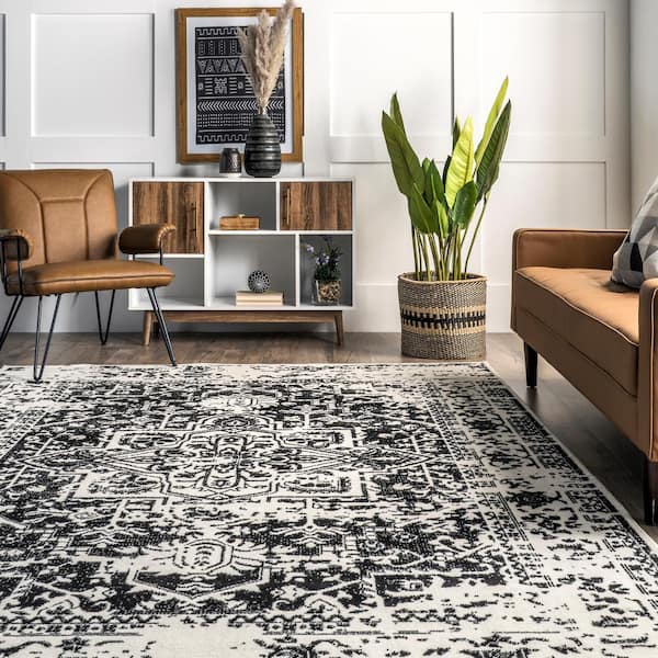 60×70 \"Chemical Formula” ViNTAGE RUG Jordana Vintage Distressed Medallion Area Rug — nuLOOM