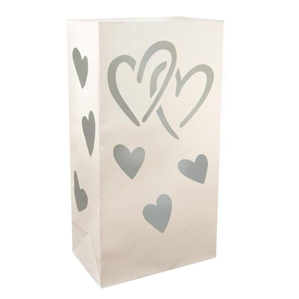 LUMABASE Luminaria Bags - Hearts (24-Count)