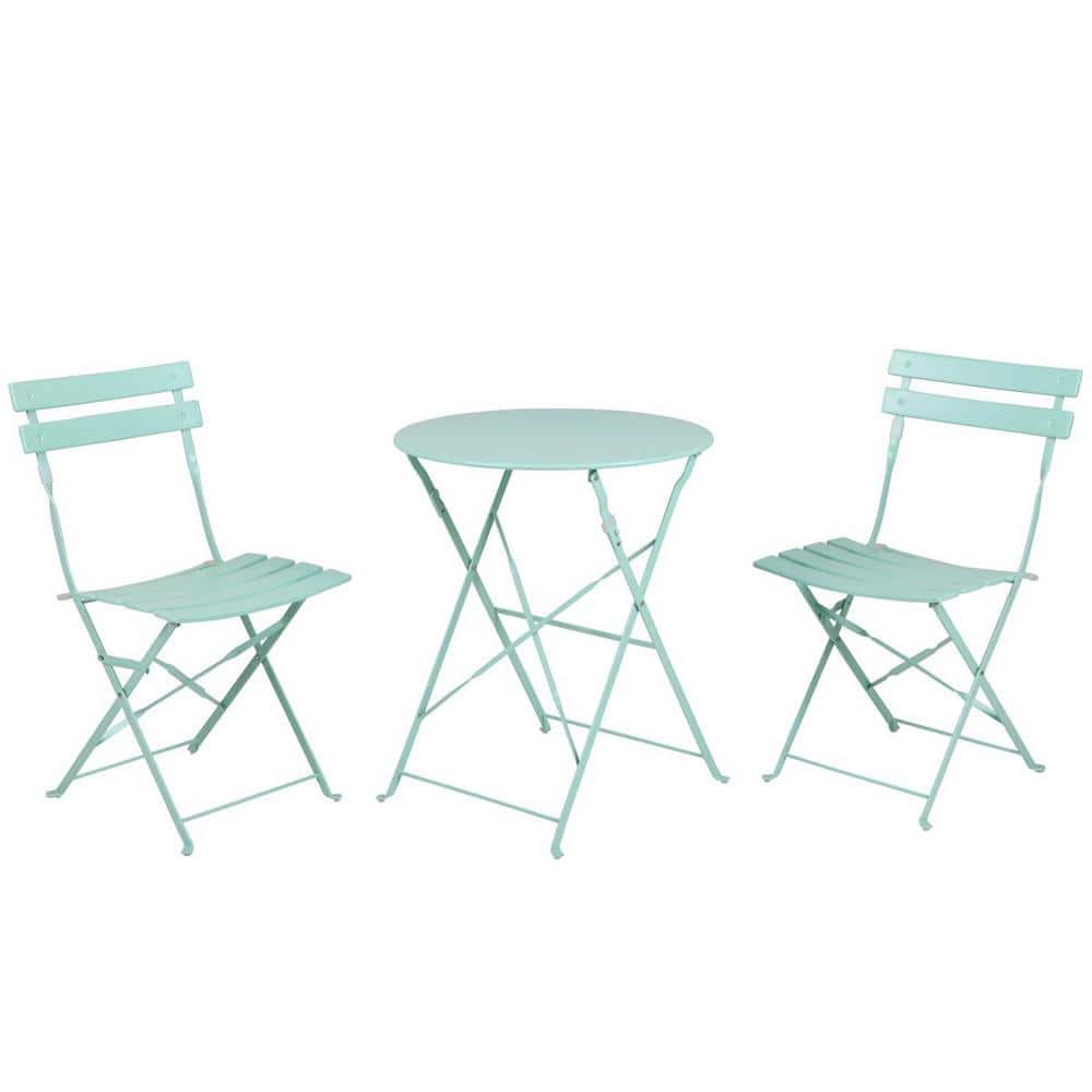 3-Pieces Metal Round Outdoor Bistro Set in Light Blue price history on PriceWatchPro