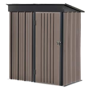 5 ft. W x 3 ft. D Metal Brown Shed 14.4 sq. ft. with Lockable Door for Backyard, Lawn, Garden