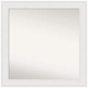 Textured White 31.25 in. x 31.25 in. Non-Beveled Coastal Square Framed Wall Mirror in White
