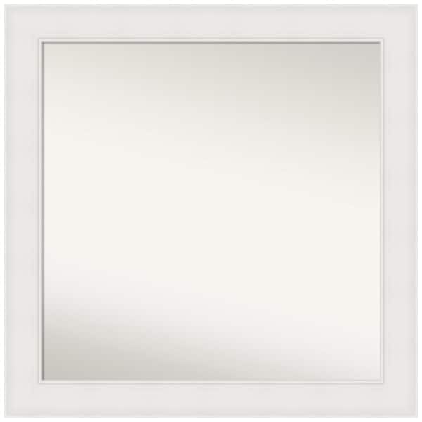Amanti Art Textured White 31.25 in. x 31.25 in. Non-Beveled Coastal Square Framed Wall Mirror in White