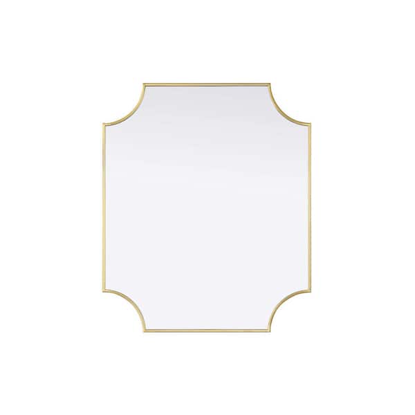 Brass 30 in. W x 36 in. H Rectangle Wall Mirror