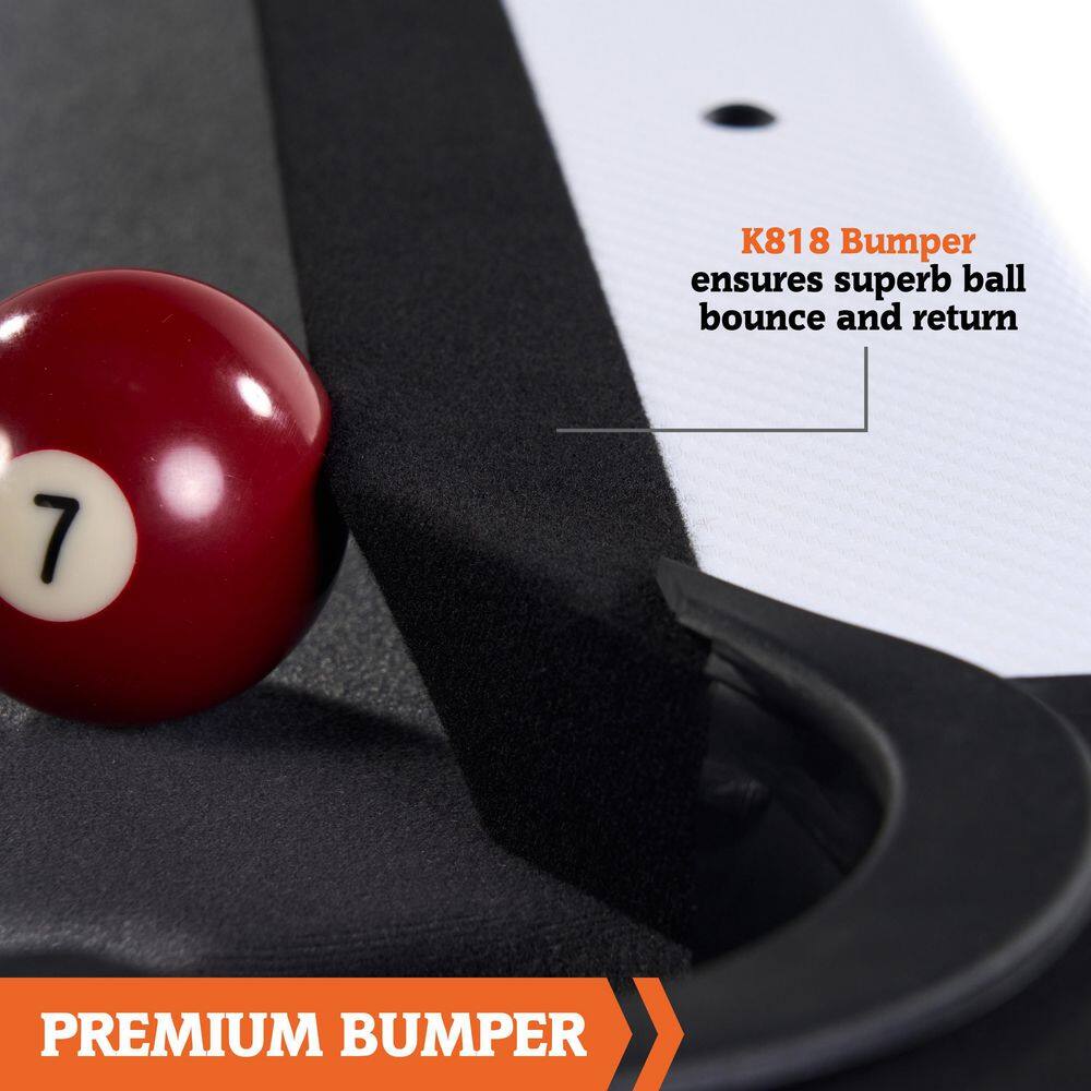 6ft Black and White Carbon Fiber Billiard Table with Accessories