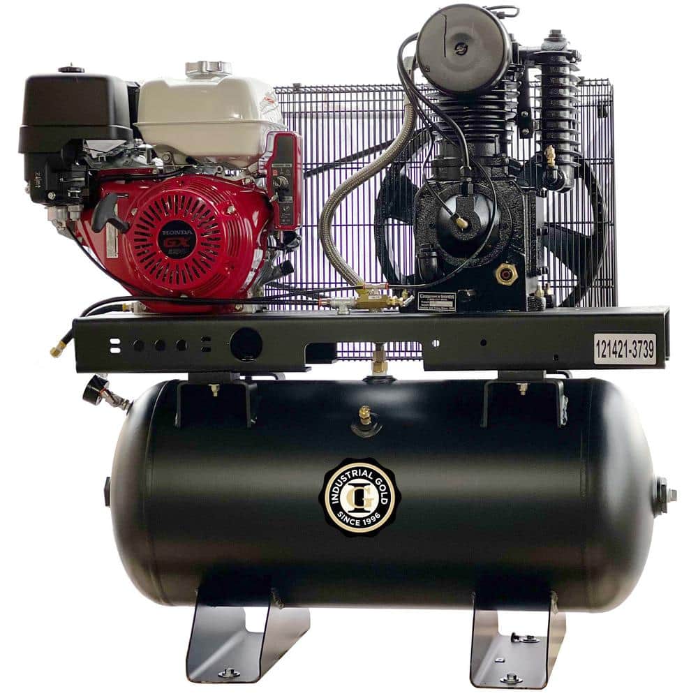 Industrial Gold 30 Gal. 13 HP Honda Portable Low RPM 175 PSI Electric Air C