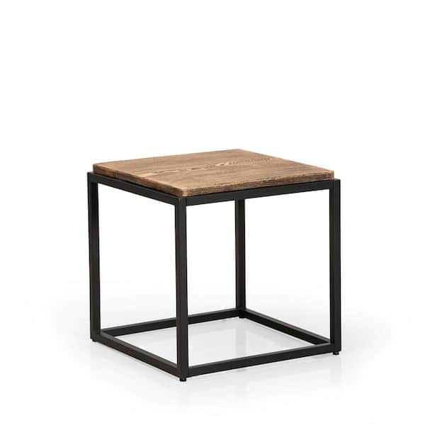 Unbranded 22 in. Square MDF Wood Outdoor Coffee Table with Steel Frame